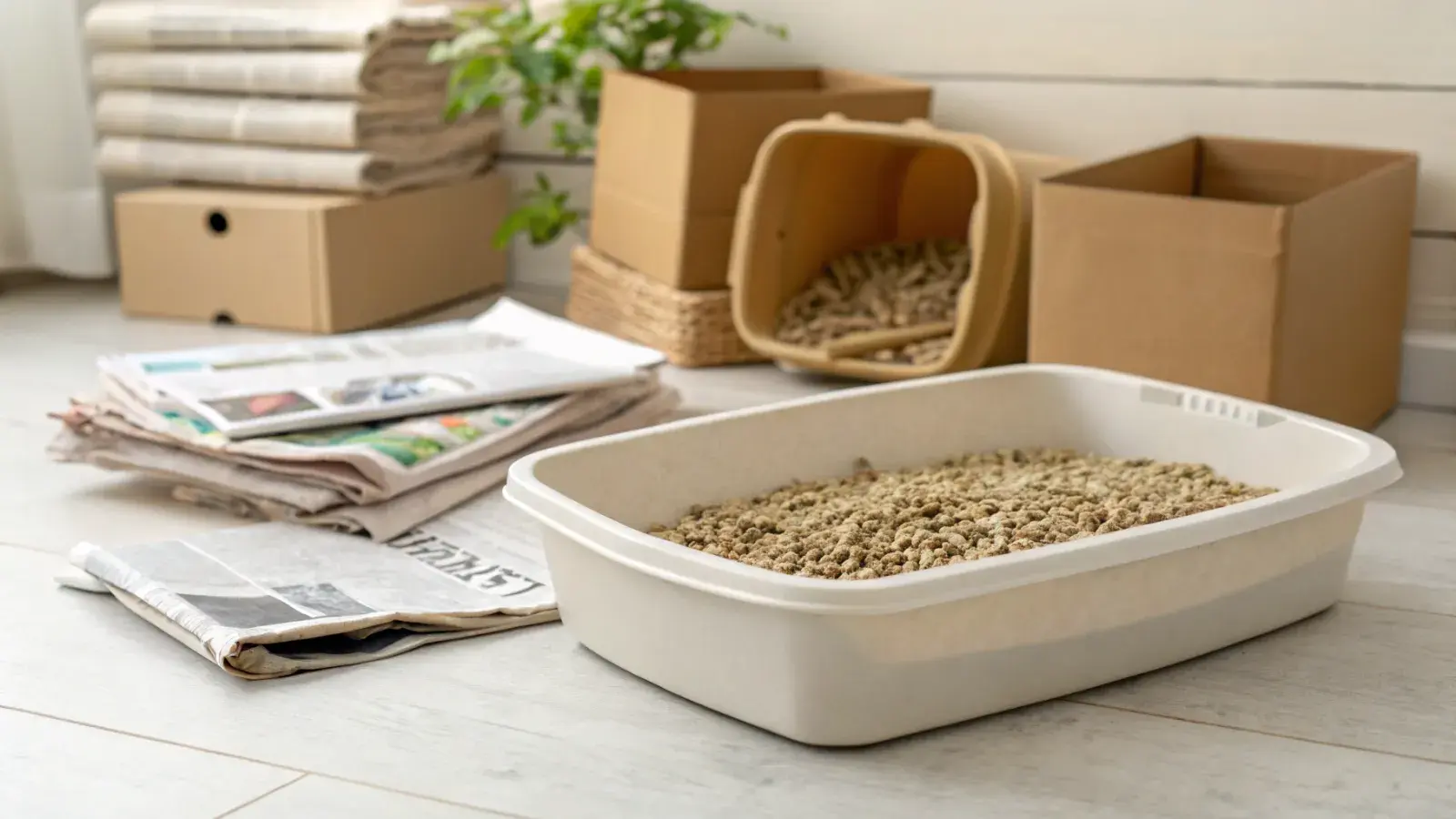 Paper pellet cat litter made from recycled paper